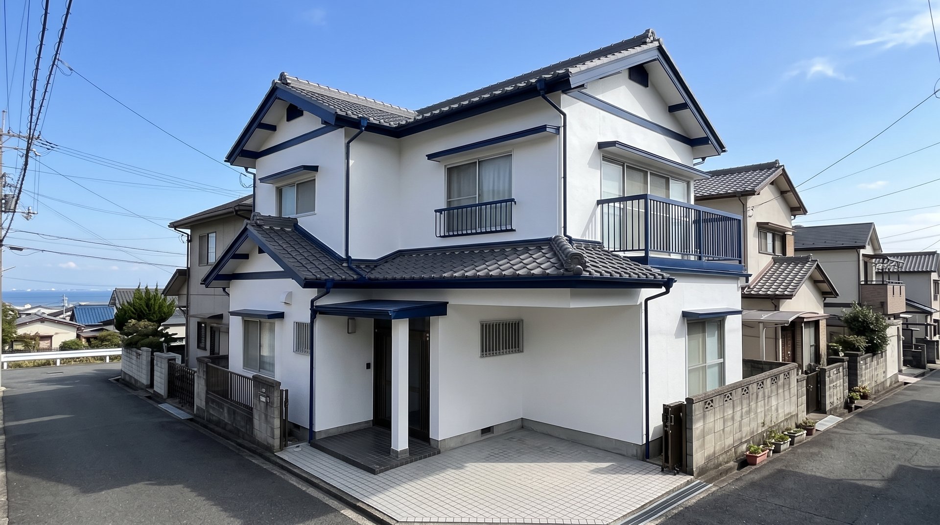 塗り替えを終えた泉佐野市の住宅